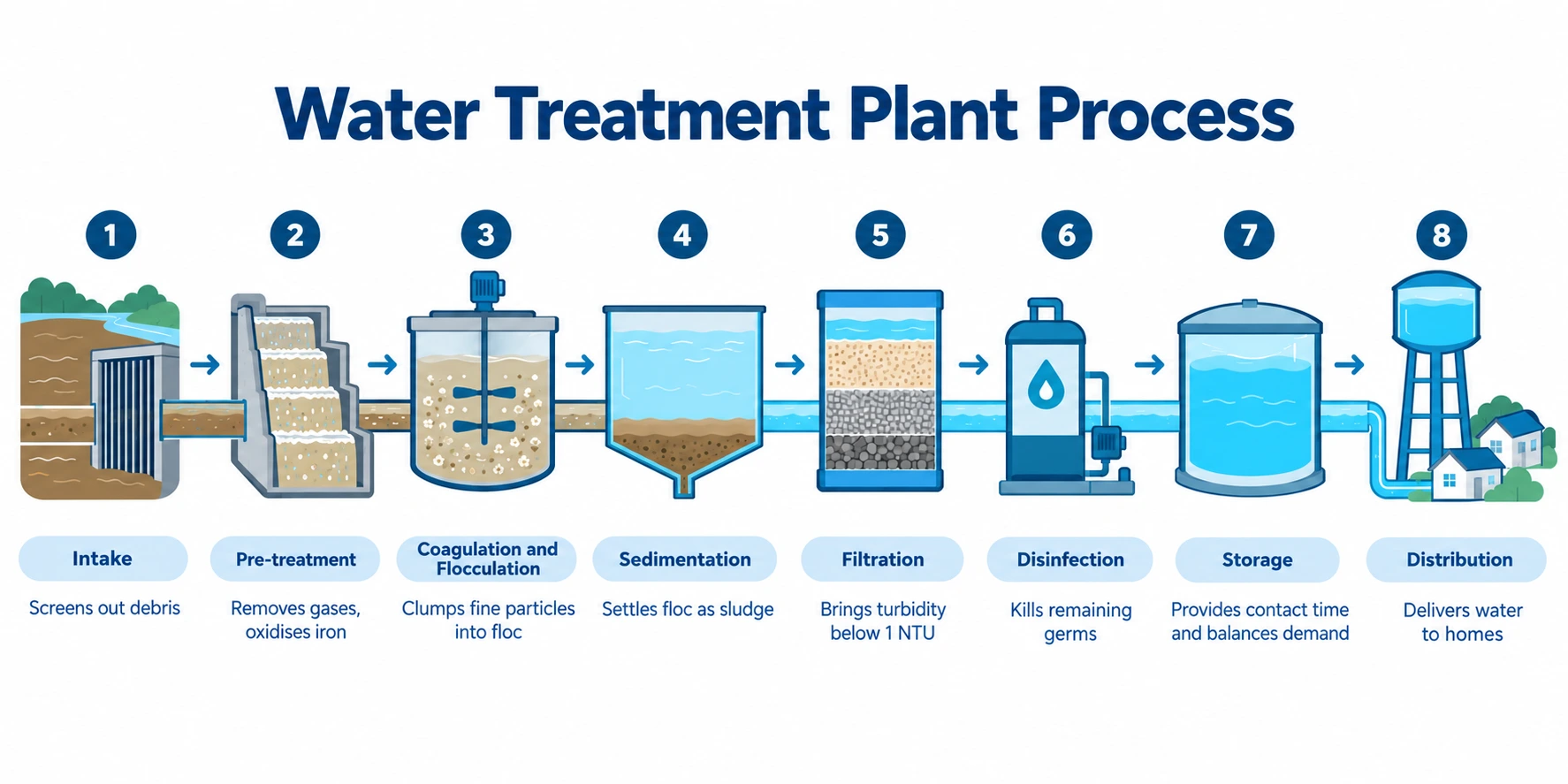 Water treatment plant process